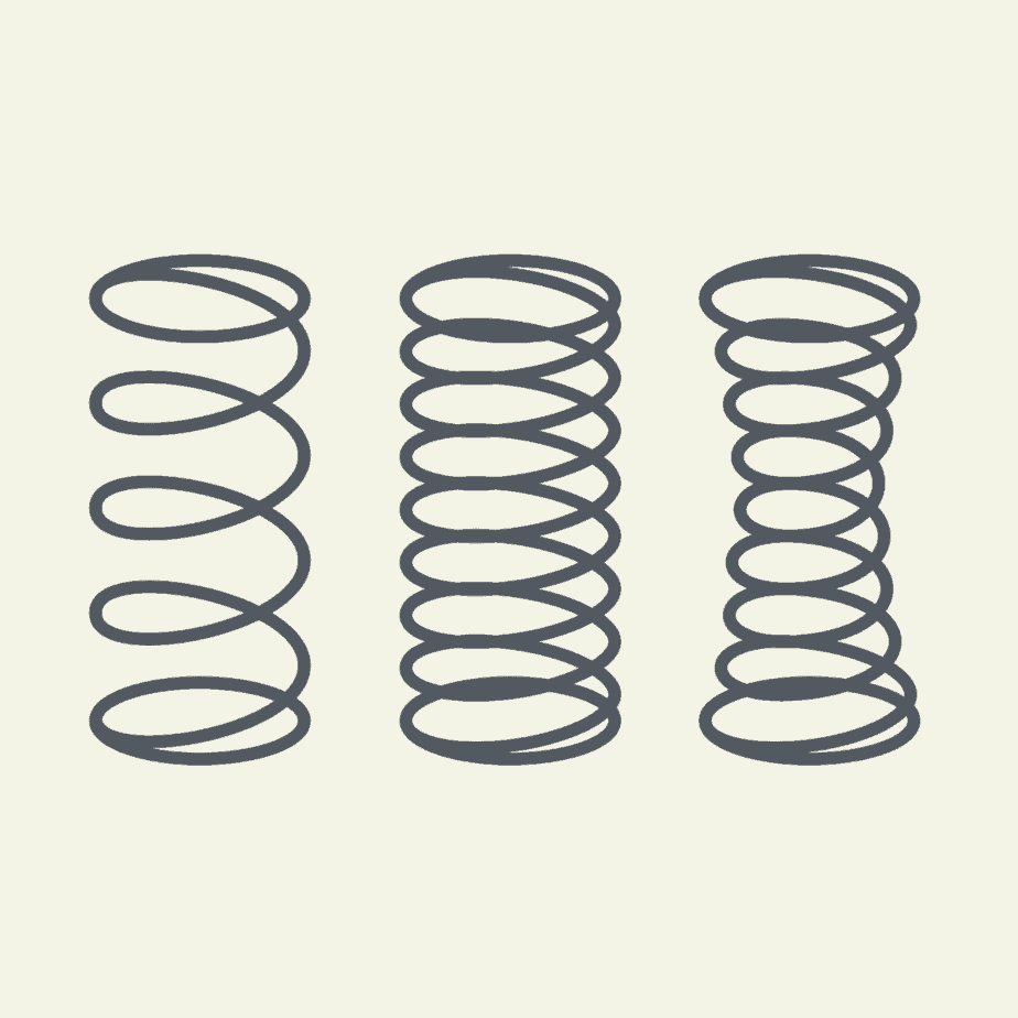 vector image of 3 different types of mattress coils