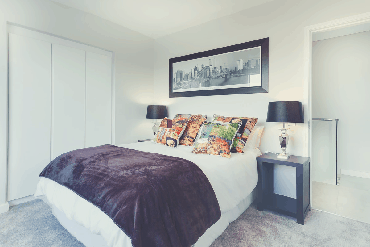 crisp and clean bedroom