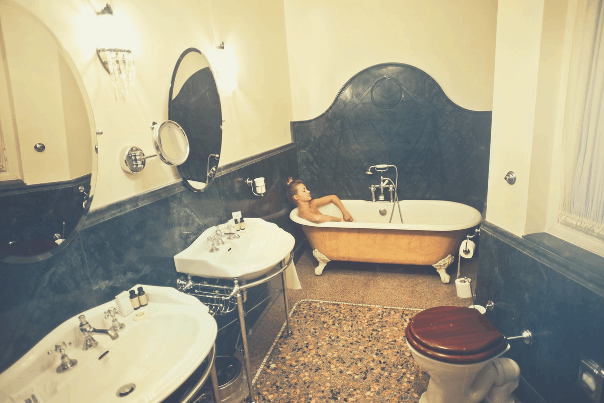 woman enjoying some alone time in the bath