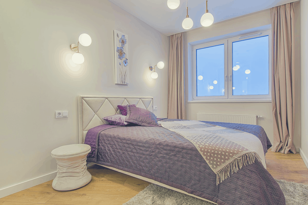 bright airy bedroom environment