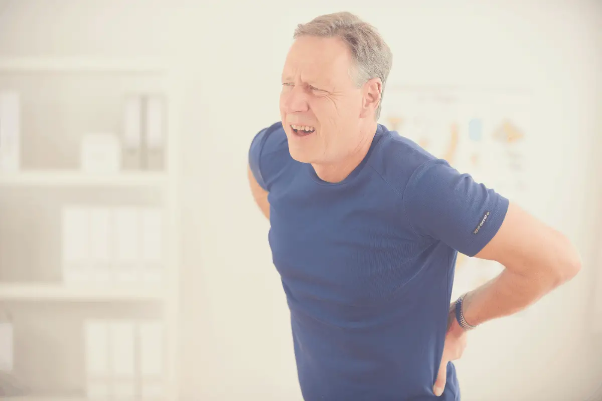middle aged man with waist pain